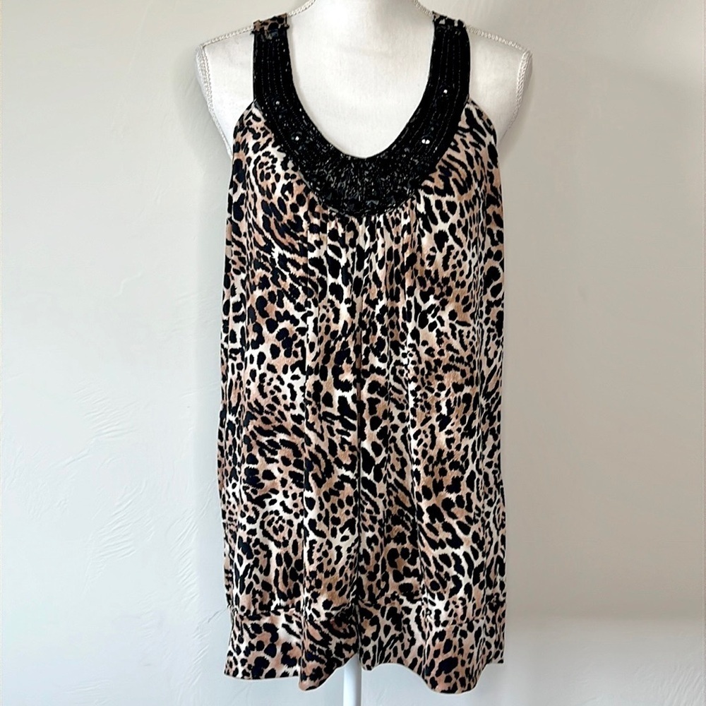 90s beaded leopard top or dress